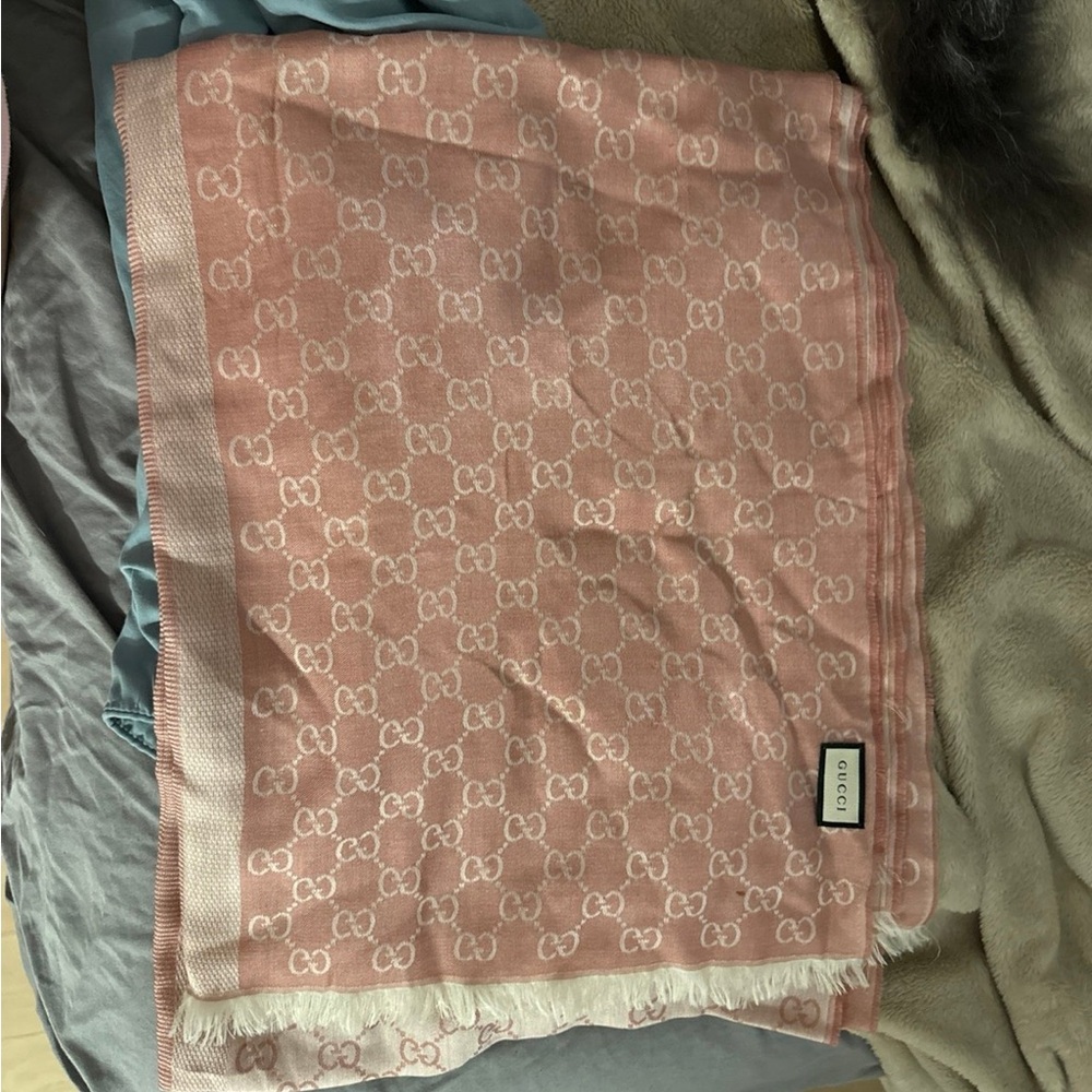 Gucci Blush Pink Logo Scarf